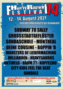 “Hütte Rockt Festival 14" (Plakat – Credits: https://www.huette-rockt.de/)