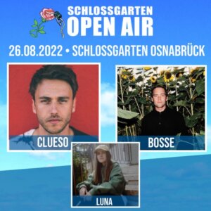 “Schlossgarten Open Air 2022“ (Presseplakat zu Tag 1 – Credits: Goldrush Productions/Ticketheimat)