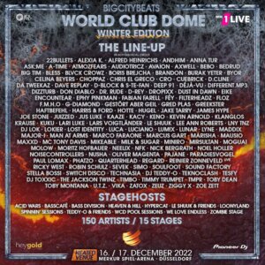 BigCityBeats WORLD CLUB DOME Winter Edition - Full Line Up (Bild Credits: Big City Beats) 