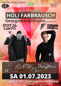 Holi Farbrausch Festival Osnabrück-Georgsmarienhütte - Plakat (Foto Credits (c): Holi Farbrausch) 