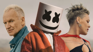 Sting,  Marshmello und  P!NK - Pressebild (Foto Credits (c): Sony Music) 