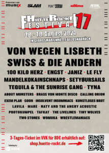 Hütte Rockt Festival 17 (2024 - Plakat / Credits: https://www.huette-rockt.de)