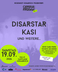 Campus Festival Osnabrück 2026 - Line Up-Plakat (Credits: Campus Festival Osnabrück)